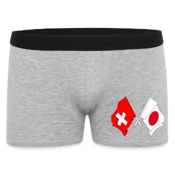 Flag of Switzerland and flag of Japan - Men's Boxer Shorts - heather grey - Front