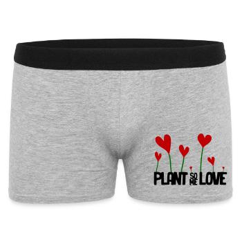 Herzengarten Rote Herzblumen - Männer Boxer Shorts - Grau meliert - Vorne