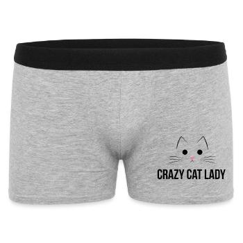 crazy cat lady katze katzenmama haustier süß - Männer Boxer Shorts - Grau meliert - Vorne