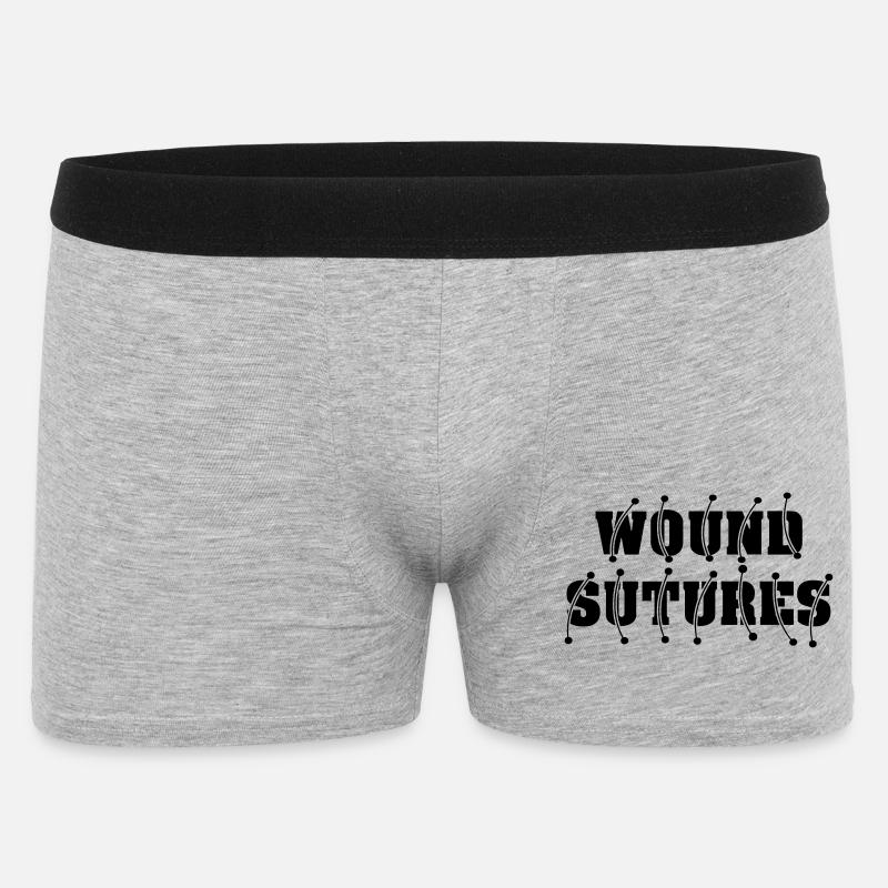 Wundnähte - Männer Boxer Shorts - Grau meliert