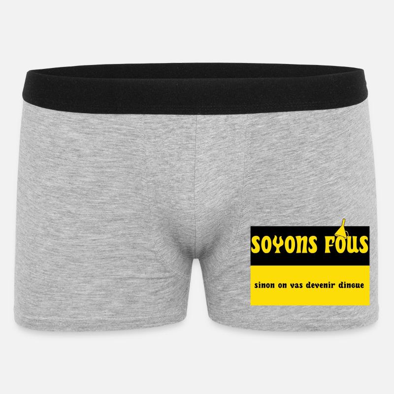 Lass uns verrückt sein - Männer Boxer Shorts - Grau meliert