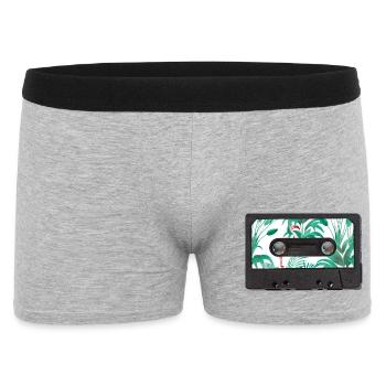 Vintage Cassette Tropical Urban Jungle Graphic - Men's Boxer Shorts - heather grey - Front