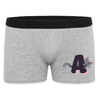 Lettre A du chat - Boxer Homme - gris chiné - Devant