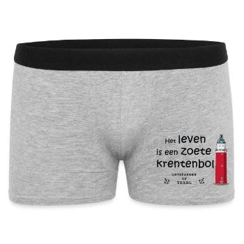 Texel, Niederlande, Spruch auf niederländisch - Männer Boxer Shorts - Grau meliert - Vorne