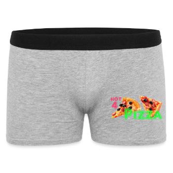 Hot 4 Pizza 🍕 Pizza Theme Klamotte für Liebhaber - Männer Boxer Shorts - Grau meliert - Vorne