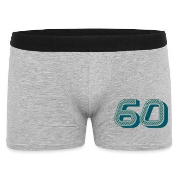 60. 60 YEARS. 60th ANNIVERSARY. 60TH BIRTHDAY. - Men's Boxer Shorts - heather grey - Front