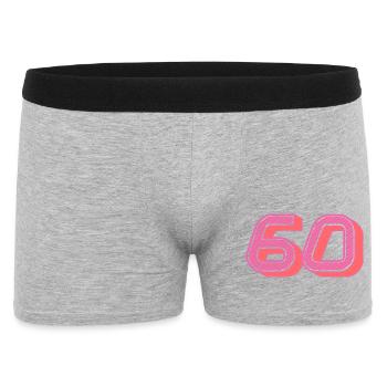 60. 60 YEARS. 60th ANNIVERSARY. 60TH BIRTHDAY. - Men's Boxer Shorts - heather grey - Front