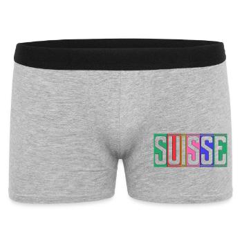 SWITZERLAND. HUMOR. COUNTRY. FLAG. GENEVA. LAUSANNE - Men's Boxer Shorts - heather grey - Front