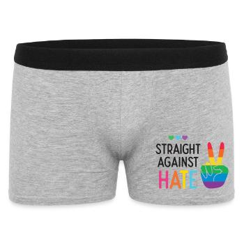 Mois de la fierté LGBT - Straight Against Hate - Boxer Homme - gris chiné - Devant