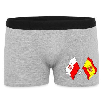 Drapeau de la Pologne, drapeau de l’Espagne - Boxer Homme - gris chiné - Devant