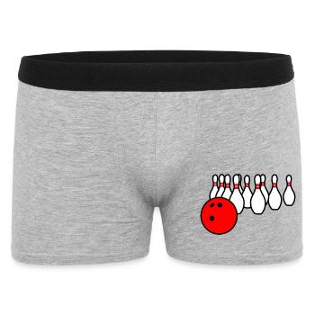 Boule de bowling avec quilles - Boxer Homme - gris chiné - Devant