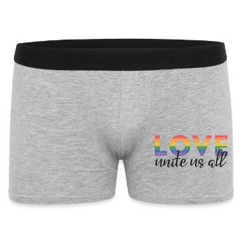 Mois de la fierté LGBT - L’amour nous unit tous - Boxer Homme - gris chiné - Devant