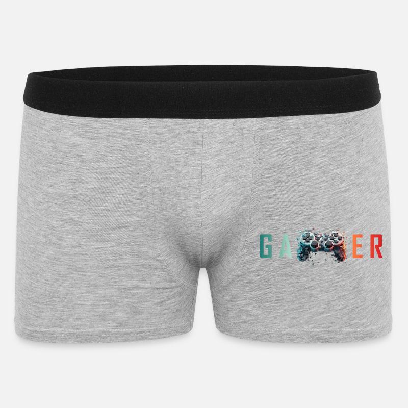 GAMER - Explosive Controller Design - Männer Boxer Shorts - Grau meliert