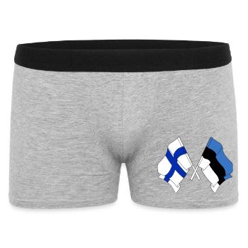 Drapeau Finlande, drapeau Estonie - Boxer Homme - gris chiné - Devant