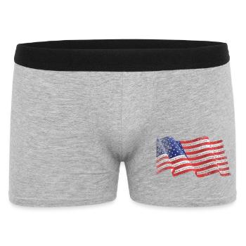 Patriotic Flag Stripes with Inspirational Text - Men's Boxer Shorts - heather grey - Front