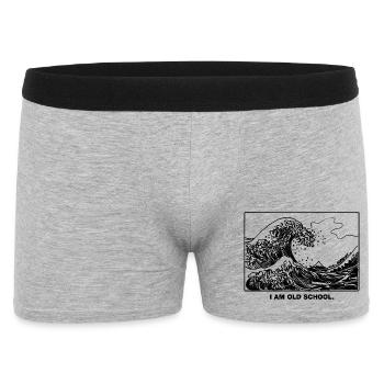 Old School Wave - Männer Boxer Shorts - Grau meliert - Vorne