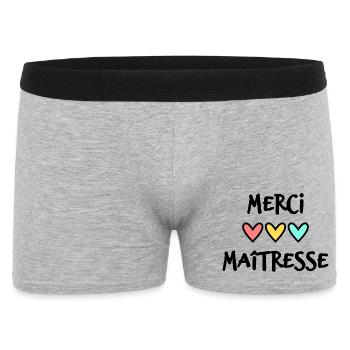GELIEBTE. VIELEN DANK. DANKE HERRIN - Männer Boxer Shorts - Grau meliert - Vorne