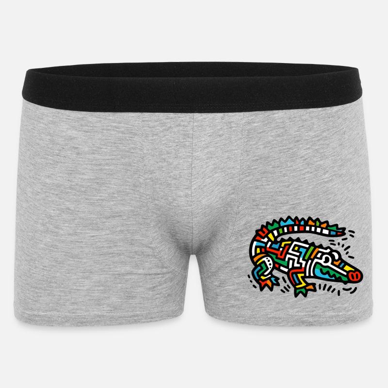 Alligator-Krokodil - Männer Boxer Shorts - Grau meliert