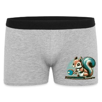 Cute cartoon squirrel playing table tennis - Men's Boxer Shorts - heather grey - Front