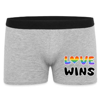 Love wins in rainbow design - Men's Boxer Shorts - heather grey - Front