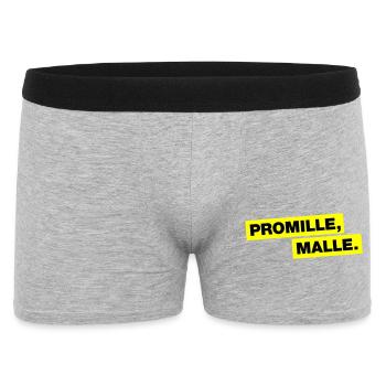 Promille, Malle - Männer Boxer Shorts - Grau meliert - Vorne