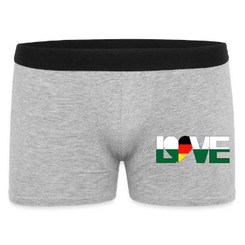 love Herz Sachsen Deutschland Heimatland - Männer Boxer Shorts - Grau meliert - Vorne