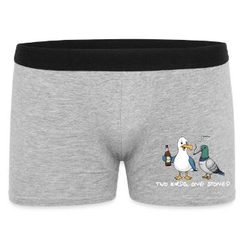 Two Birds One Stoned - Men's Boxer Shorts - heather grey - Front