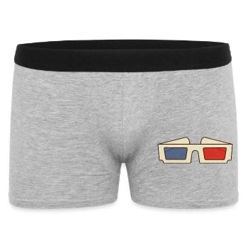 Retro Movie 3D Brille - Männer Boxer Shorts - Grau meliert - Vorne