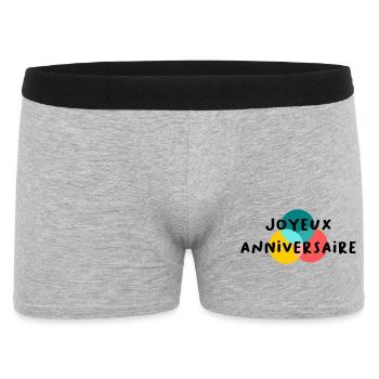ALLES GUTE ZUM GEBURTSTAG. ALLES GUTE ZUM GEBURTSTAG. JAHRESTAG. - Männer Boxer Shorts - Grau meliert - Vorne