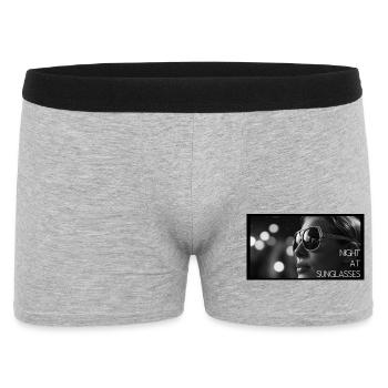 sunglasses at night s w words - Männer Boxer Shorts - Grau meliert - Vorne