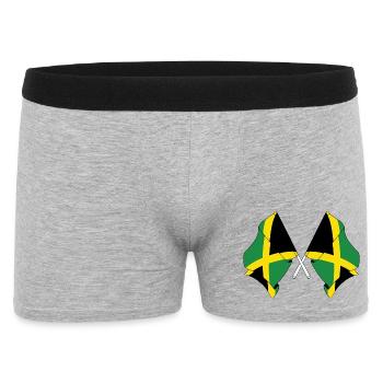 Zwei Flaggen Jamaika - Männer Boxer Shorts - Grau meliert - Vorne