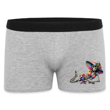 Sunlit Skeleton in Floral Hat - Men's Boxer Shorts - heather grey - Front