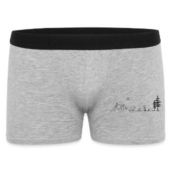 Ligne de montagne, vagues et camping - Boxer Homme - gris chiné - Devant