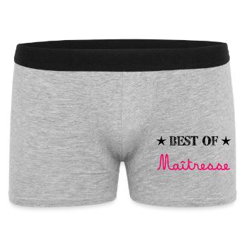 GELIEBTE. VIELEN DANK. DANKE HERRIN. GESCHENK - Männer Boxer Shorts - Grau meliert - Vorne