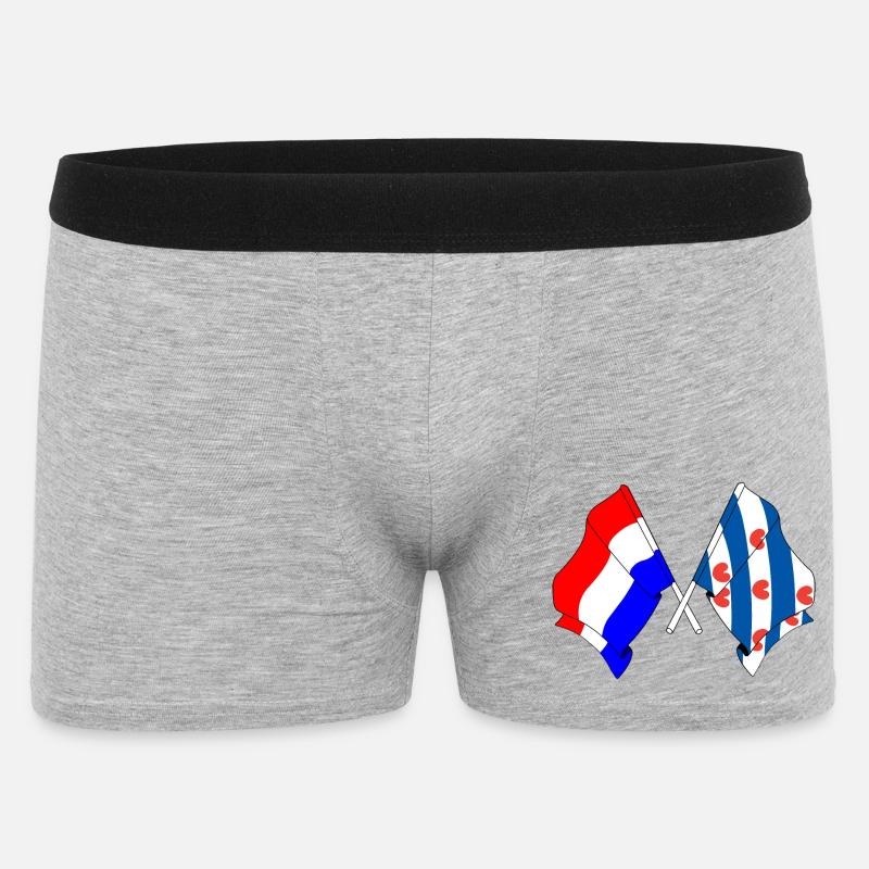 Drapeau des Pays-Bas, Frise croisé - Boxer Homme - gris chiné