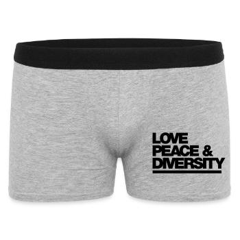 Typo Amour Paix Diversité 1C - Boxer Homme - gris chiné - Devant