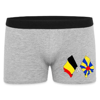 Drapeau Belgique et drapeau Flandre occidentale - Boxer Homme - gris chiné - Devant