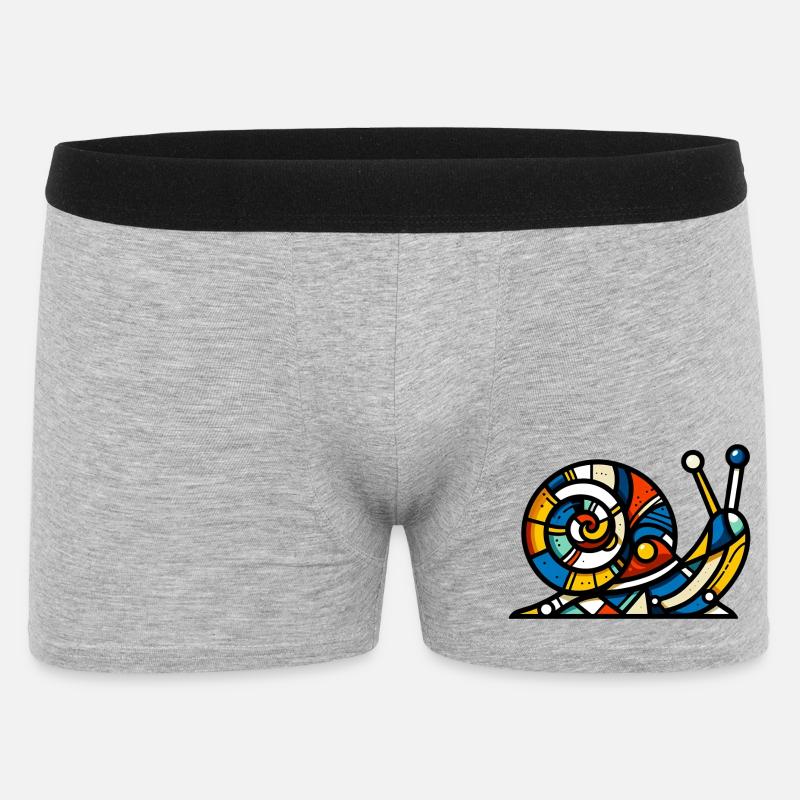 Schnecke - Männer Boxer Shorts - Grau meliert