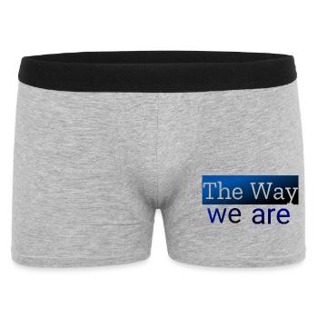 Abstrakte Wellenmuster in Blau - Männer Boxer Shorts - Grau meliert - Vorne