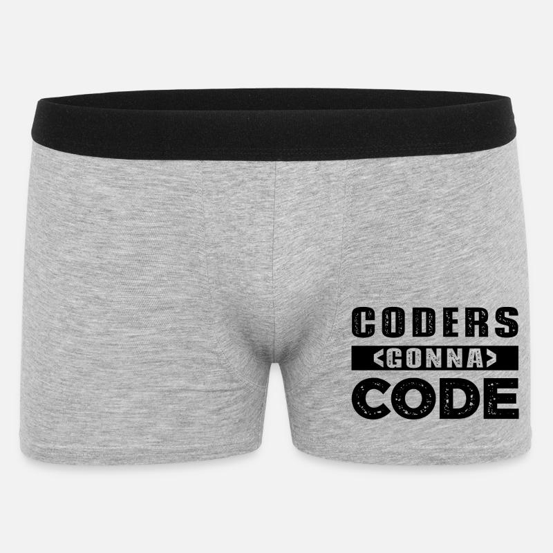 Coders Gonna Code - Männer Boxer Shorts - Grau meliert