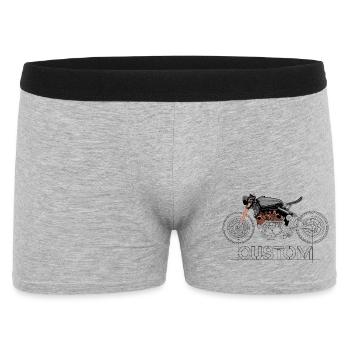 Moto Custom Biker Dessin Moto Symbole Logo - Boxer Homme - gris chiné - Devant