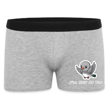 I'll Shit On You Funny Pigeon - Men's Boxer Shorts - heather grey - Front