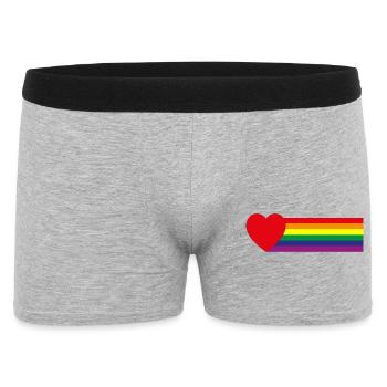 T-shirt couleur coeur LGBT - Boxer Homme - gris chiné - Devant