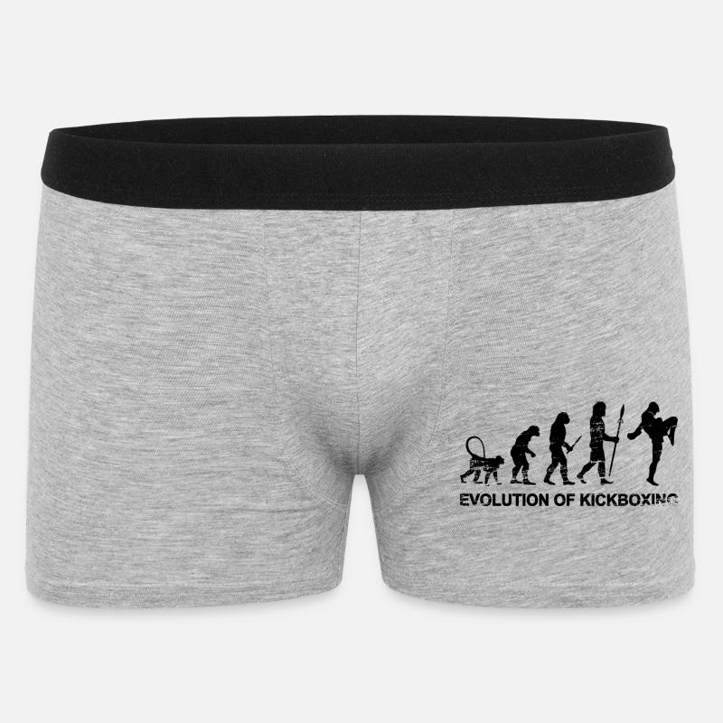 Evolution des Kickboxens - Männer Boxer Shorts - Grau meliert