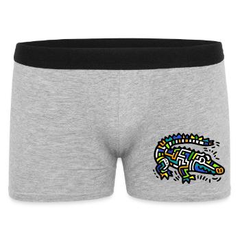 Alligator-Krokodil - Männer Boxer Shorts - Grau meliert - Vorne