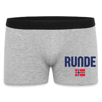 Runde Norwegen Flagge - Männer Boxer Shorts - Grau meliert - Vorne