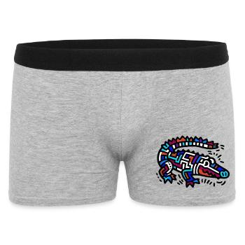 Krokodil - Männer Boxer Shorts - Grau meliert - Vorne