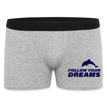 FOLLOW YOUR DREAMS - Männer Boxer Shorts - Grau meliert - Vorne