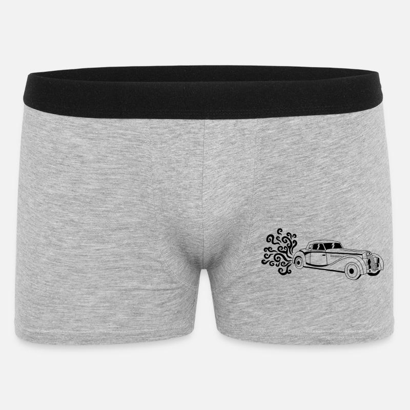 Schwarzer Oldtimer - Männer Boxer Shorts - Grau meliert