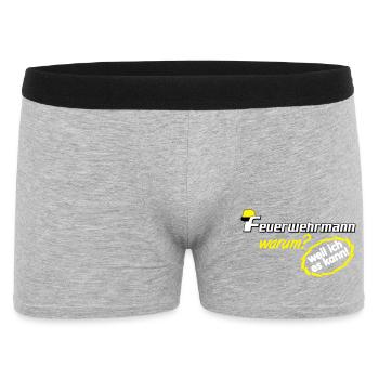 Volunteer Fire Brigade , Firefighter because I (25 - Men's Boxer Shorts - heather grey - Front